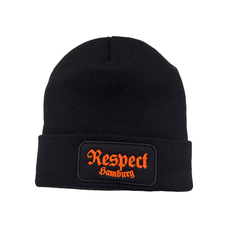 Double Knit Beanie "Black/Neon Orange"
