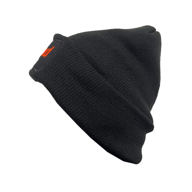 Double Knit Beanie "Black/Neon Orange"